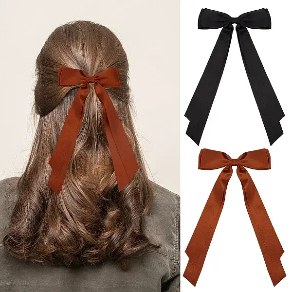 Big Bowknot Polyester Alligator Hair Clips