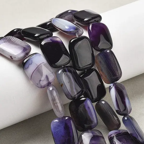 Natural Banded Agate Beads Strands