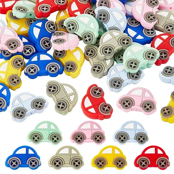 21Pcs 7 Colors Car Silicone Beads
