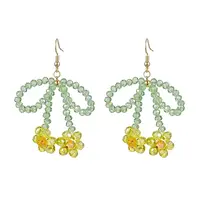 Flower & Bowknot Glass Beaded Dangle Earrings