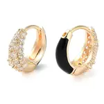 Brass Micro Pave Clear Cubic Zirconia Hoop Earrings for Women