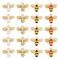 20Pcs 4 Colors Alloy Enamel Pendants
