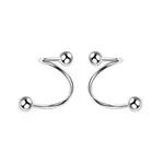 S925 Silver Heart Star Round Bead Hoop Earrings Five-pointed Star S-shaped Earrings