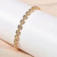 Cubic Zirconia Square Link Bracelets