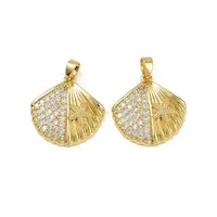 Brass Micro Pave Cubic Zirconia Pendants