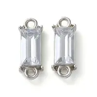 Alloy Pave Glass Connector Charms