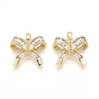 Brass Micro Pave Cubic Zirconia Pendants