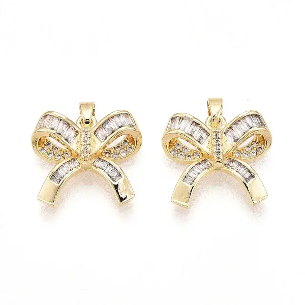 Brass Micro Pave Cubic Zirconia Pendants