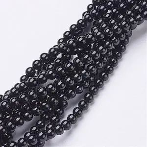 Natural Black Onyx Round Beads Strands