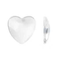Transparent Glass Heart Cabochons