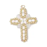 Glass Seed Beaded Cross Pendants