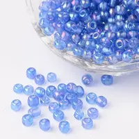 Transparent Rainbow Colours Round Glass Seed Beads