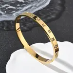 304 Stainless Steel Cubic Zirconia Himged Bangles for Women