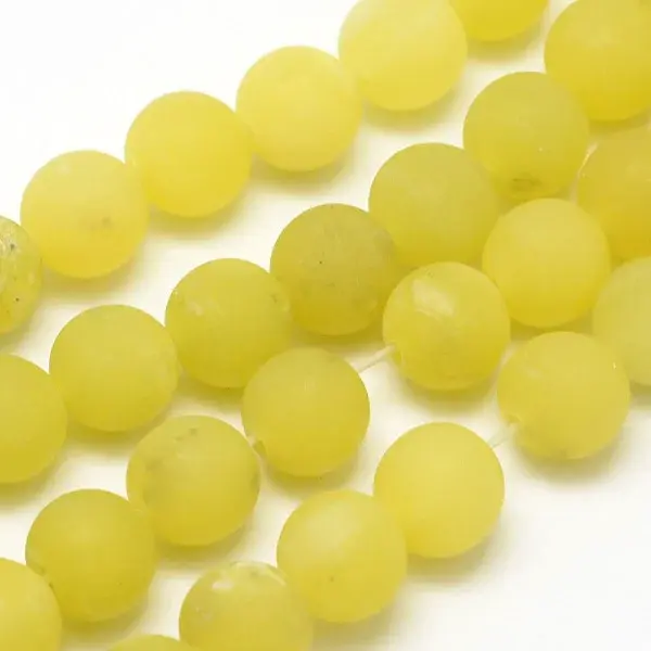Natural Lemon Jade Round Beads Strands