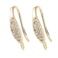 Brass Micro Pave Cubic Zirconia Earring Hooks