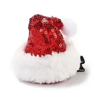 Sequins Christmas Hat Polyester Alligator Hair Clips for Women Girl