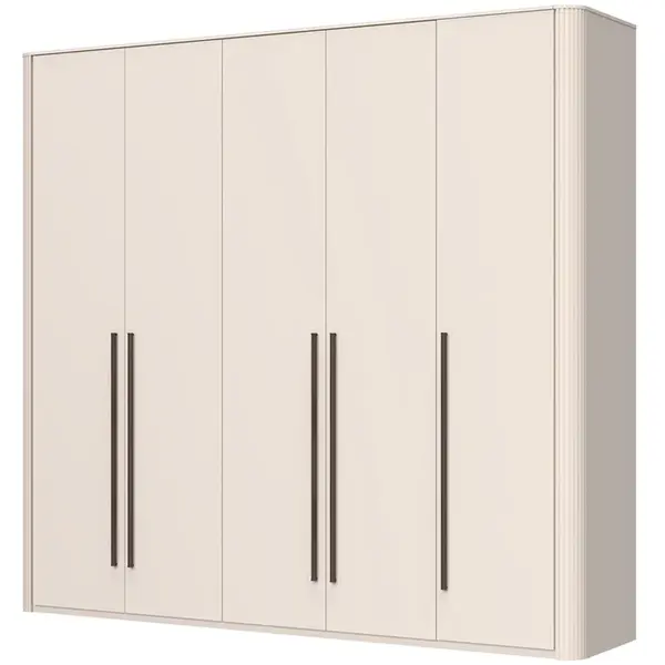 Pětidveřová šatní skříň s osvětlením renfri - kašmír