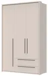 Třídveřová šatní skříň se zásuvkami a rámem baptiste - béžová