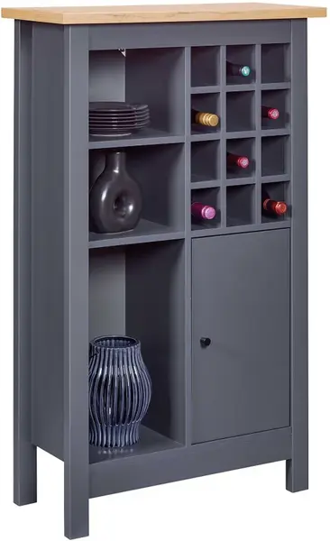 Vinotéka silpa - šedá/dub artisan