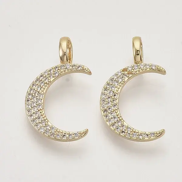 Brass Micro Pave Cubic Zirconia Pendants