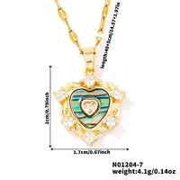Brass Clear Cubic Zirconia Heart-shaped Pendant Necklaces