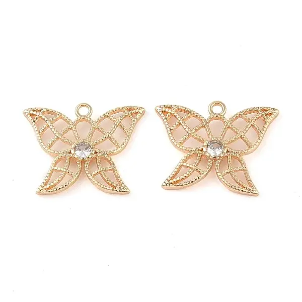 Brass Micro Pave Clear Cubic Zirconia Pendants