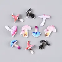 Mushroom Theme Opaque Resin Cabochons