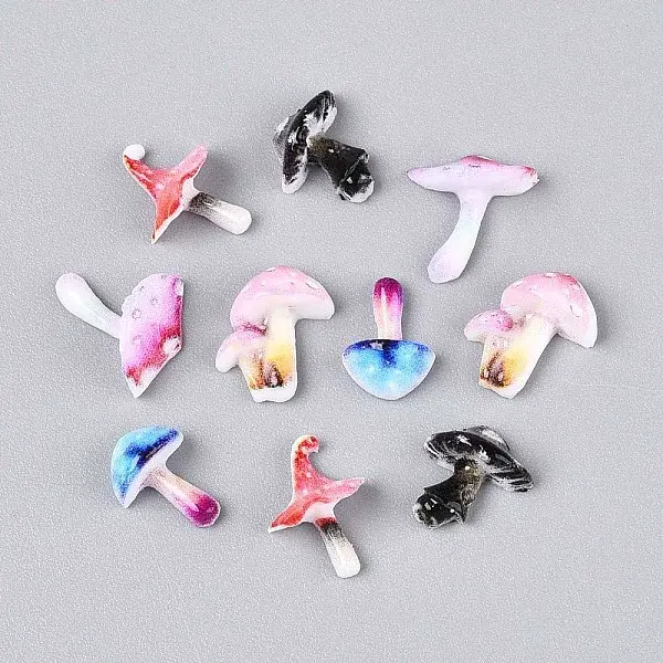 Mushroom Theme Opaque Resin Cabochons