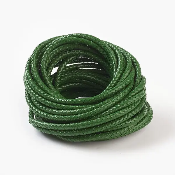 Braided Leather Cord with Core