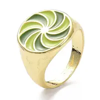 Pinwheel Pattern Alloy Enamel Finger Rings