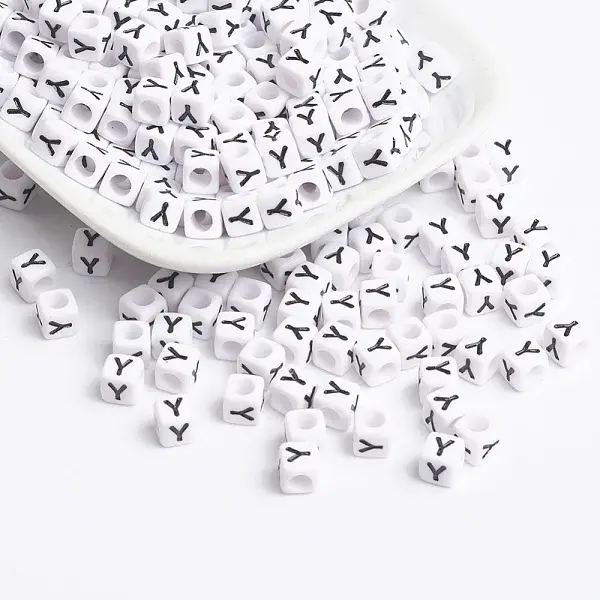 Acrylic Horizontal Hole Letter Beads