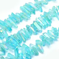 Electroplated Natural Quartz Crystal Beads Strands