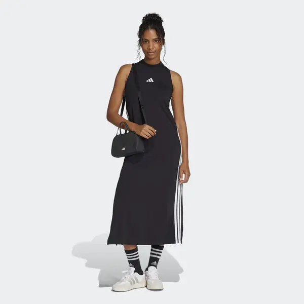 adidas Essentials 3-Stripes Long Racerback Dress XS