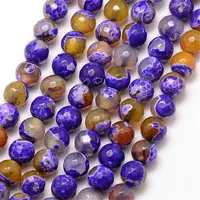 Natural Fire Crackle Agate Bead Strands