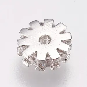 Brass Micro Pave Cubic Zirconia Beads