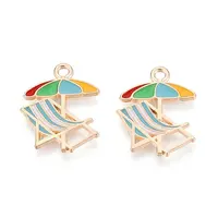 Beach Theme Alloy Enamel Pendants