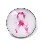 Breast Cancer Awareness Ribbon Glass Brooches