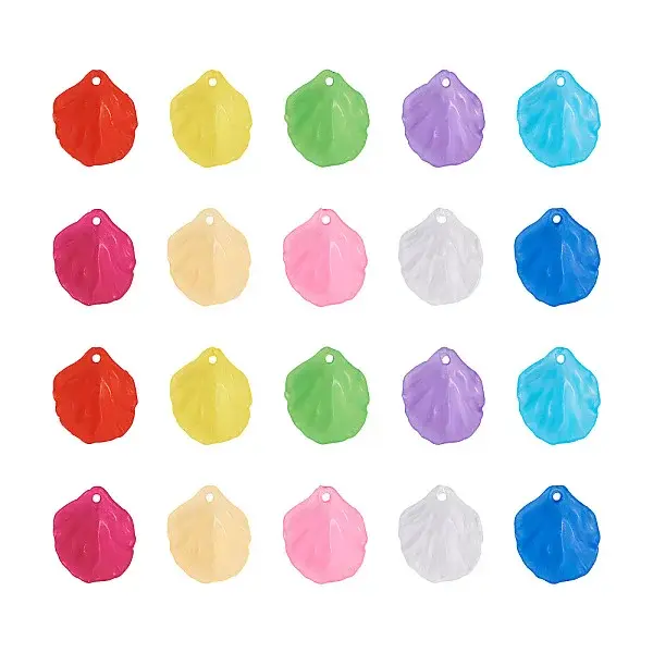 500Pcs 10 Colors Transparent Frosted Acrylic Pendants