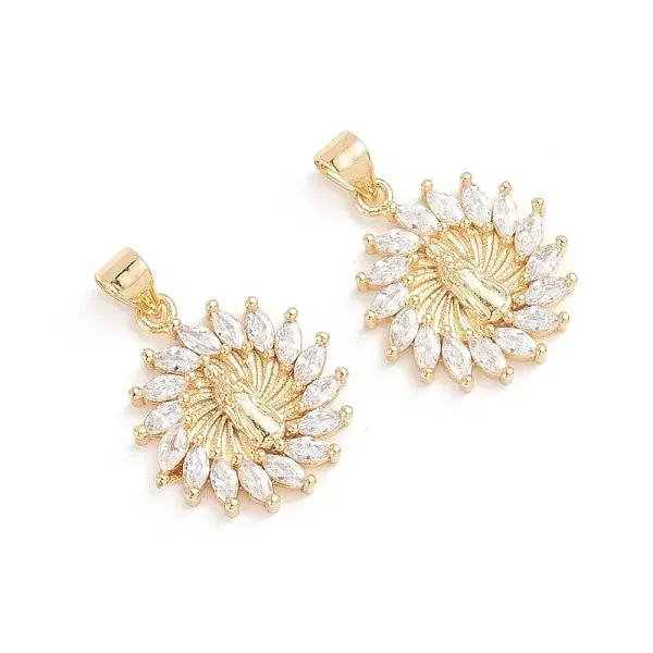 Brass Micro Pave Cubic Zirconia Pendants