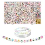 DIY Letter & Heart Acrylic & Plastic Stretch Bracelet Beaded Necklace Making Kit