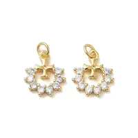 Rack Plating Brass Cubic Zirconia Pendants