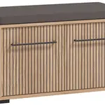 Botník s polstrovaním rue - dub artisan/čierna