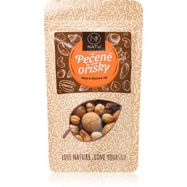 NATU Pečené oříšky s medem a solí ořechy v polevě 200 g