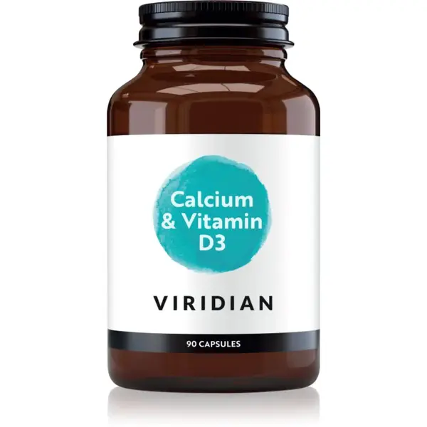 Viridian Nutrition Calcium & Vitamin D3 kapsle pro normální funkci imunitního systému, stav kostí, zubů a činnost svalů 90 cps