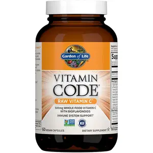 Garden of Life Vitamin Code RAW Vitamin C kapsle pro podporu imunitního systému, krásnou pleť a nehty 60 cps