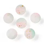 Frosted Baking Paint Crackle Glass Beads with Glitter Powder
