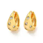 Brass Micro Pave Clear Cubic Zirconia Hoop Earrings for Women