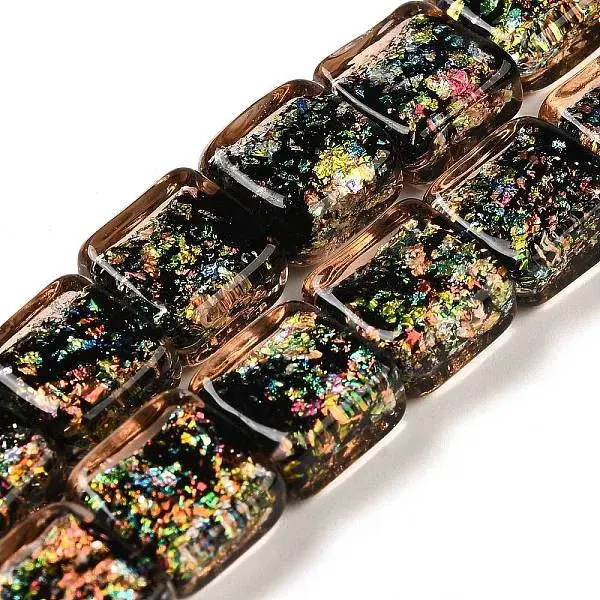 Handmade Dichroic Foil Glass Beads Strands
