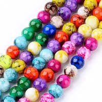 Spray Painted Glass Beads Strands