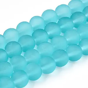 Baking Paint Transparent Glass Bead Strands